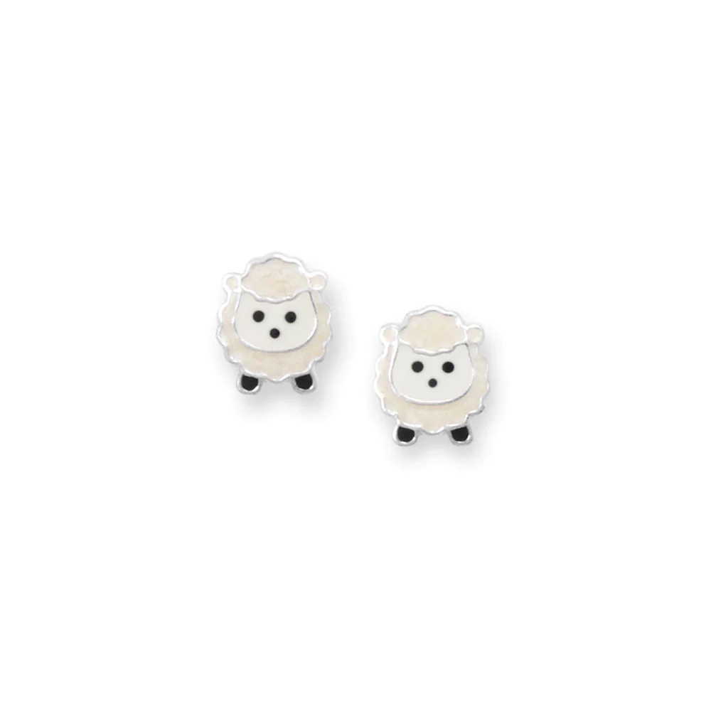 💫 Pearly Enamel Lamb Stud Earrings